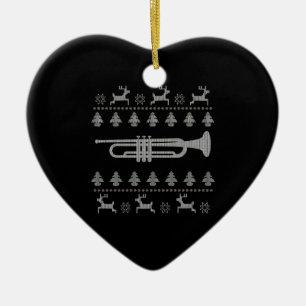 Christmas Trumpet Gift Ceramic Ornament