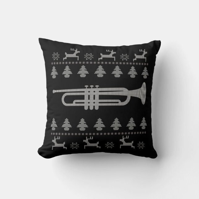 Christmas Trumpet Gift Throw Pillow (Front)