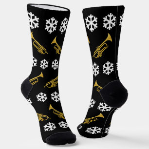 Christmas Trumpet Player Marching Band Socks