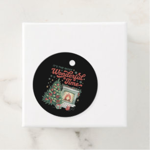 Christmas t's The Most Wonderful Time Vintage  Favour Tags