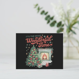 Christmas t's The Most Wonderful Time Vintage  Holiday Postcard