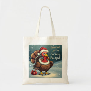 Christmas turkey tote bag