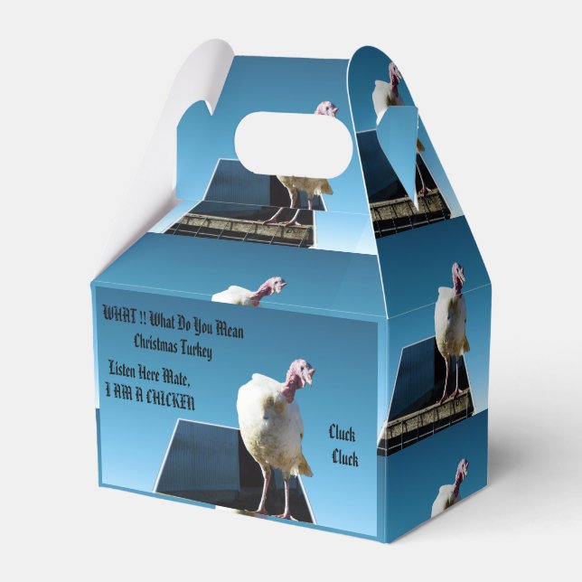 Christmas Turkey Who Thinks He Is A Chicken, Favor Box (Front Side)