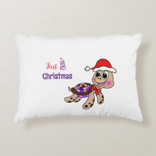 Christmas turtle accent pillow