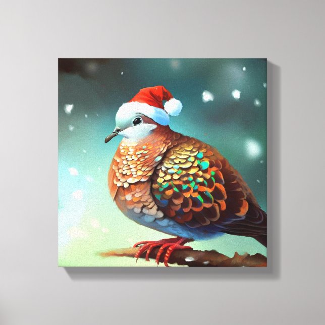 Christmas Turtle Dove 3 Canvas Print (Front)