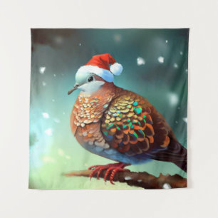 Christmas Turtle Dove 3 Tapestry