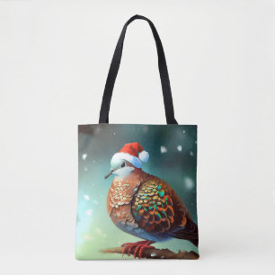 Christmas Turtle Dove 3 Tote Bag