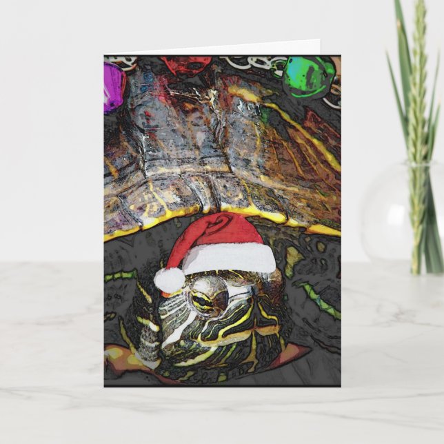Christmas Turtle Greeting Card (Front)