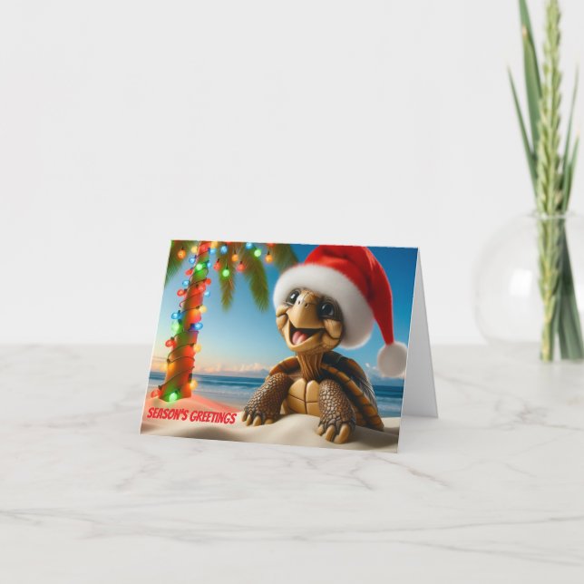 Christmas Turtle Greeting Card (Front)