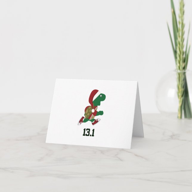 Christmas Turtle runner 13.1 Holiday Card (Front)