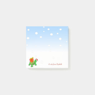 Christmas,Turtle Santa Hat,Present-Personalized Post-it Notes