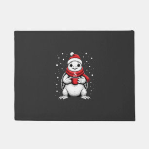Christmas Turtle with Santa Hat Coffee Lover Funny Doormat