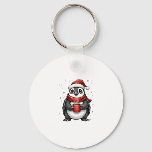 Christmas Turtle with Santa Hat Coffee Lover Funny Keychain