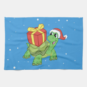 Christmas turtle with the gift kitchen towel