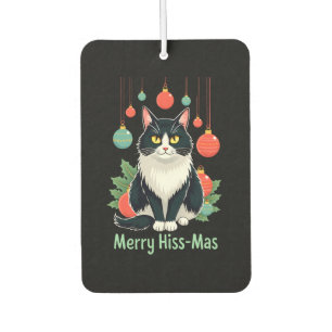 Christmas Tuxedo Cat with Holiday Decorations Merr Air Freshener