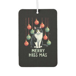 Christmas Tuxedo Cat with Holiday Decorations Merr Air Freshener