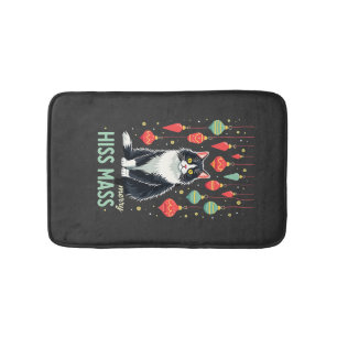Christmas Tuxedo Cat with Holiday Decorations Merr Bath Mat