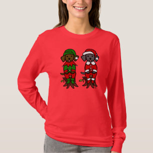 Christmas Twin Lab Puppies T-Shirt
