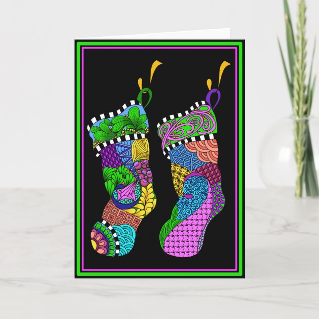 Christmas Twist Stockings Holiday Card (Front)