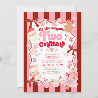 Christmas Two Celebrate 2nd Birthday Invitation