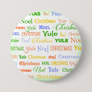 Christmas Typography 3 Inch Round Button