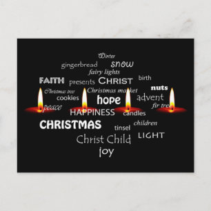 Christmas typography holiday postcard