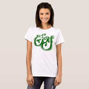 Christmas Typography Joy Holly T-Shirt
