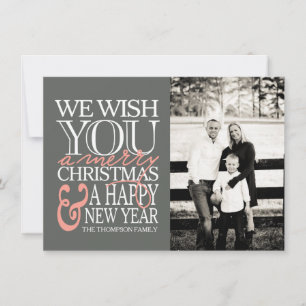 Christmas Typography Message Photo Card
