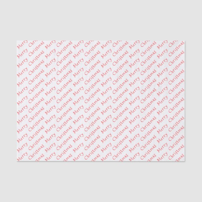 Christmas Typography Red on White Tissue Paper (Front)