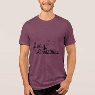 Christmas Typography Sayings Tri-Blend Shirt