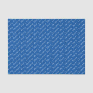 Christmas Typography White on Blue Tissue Paper