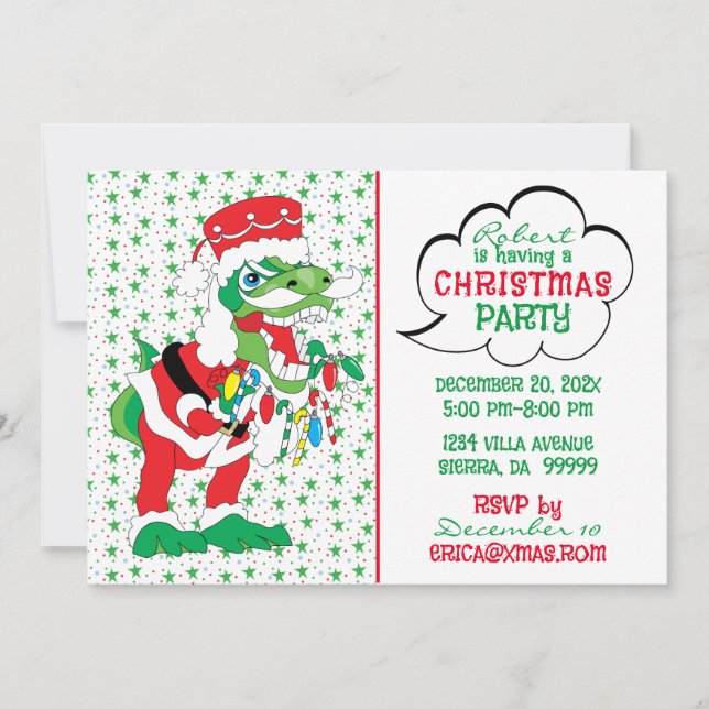 Christmas TySantaSaurus Invitation (Front)