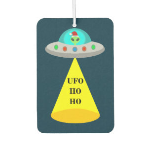 Christmas UFO Ho Ho Alien flying saucer Air Freshener