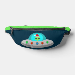 Christmas UFO Ho Ho Alien flying saucer Fanny Pack