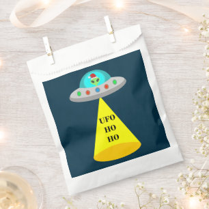 Christmas UFO Ho Ho Alien flying saucer Favour Bag