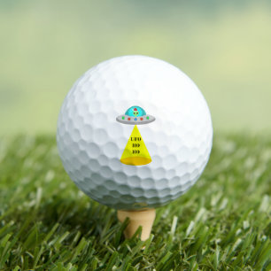 Christmas UFO Ho Ho Alien flying saucer Golf Balls