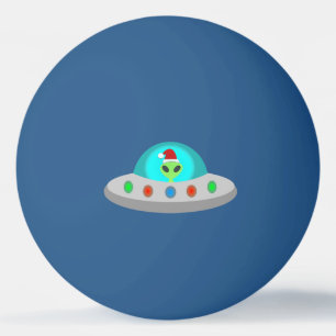 Christmas UFO Ho Ho Alien flying saucer Ping Pong Ball
