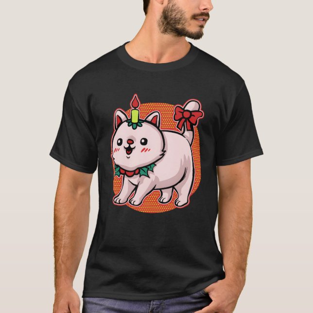 Christmas Ugly Christmas Cat Mieze Xmas Cat friend T-Shirt (Front)