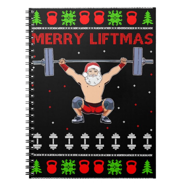 Christmas Ugly Christmas Weightlifting Notebook (Front)