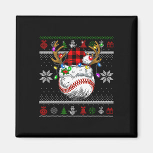 Christmas Ugly Sater Santa Hat Men Kids Baseball Magnet