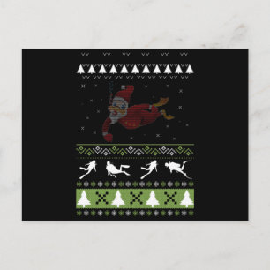 Christmas Ugly Scuba Diving Diver Xmas Pj Pajama Postcard