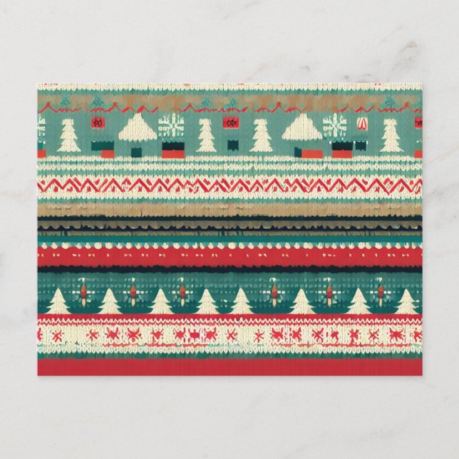 Christmas Ugly Sweater 3 Holiday Postcard (Front)