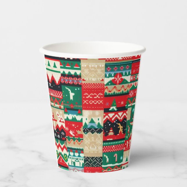 Christmas Ugly Sweater 8 Paper Cups (Front)