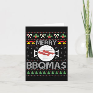 Christmas Ugly Sweater Barbecue Xmas Party Merry B Card