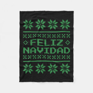 Christmas Ugly Sweater Feliz Navidad Xel Pattern S Fleece Blanket