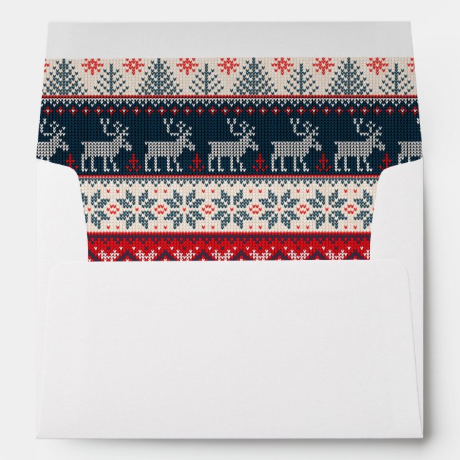 Christmas Ugly Sweater Knitting Pattern Reindeer Envelope (Back (Bottom))