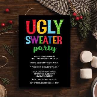 Christmas Ugly Sweater Office Adult Party Invitat Invitation