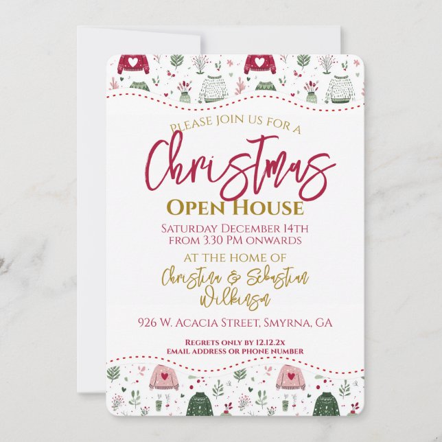 Christmas Ugly Sweater Open House Invitation (Front)