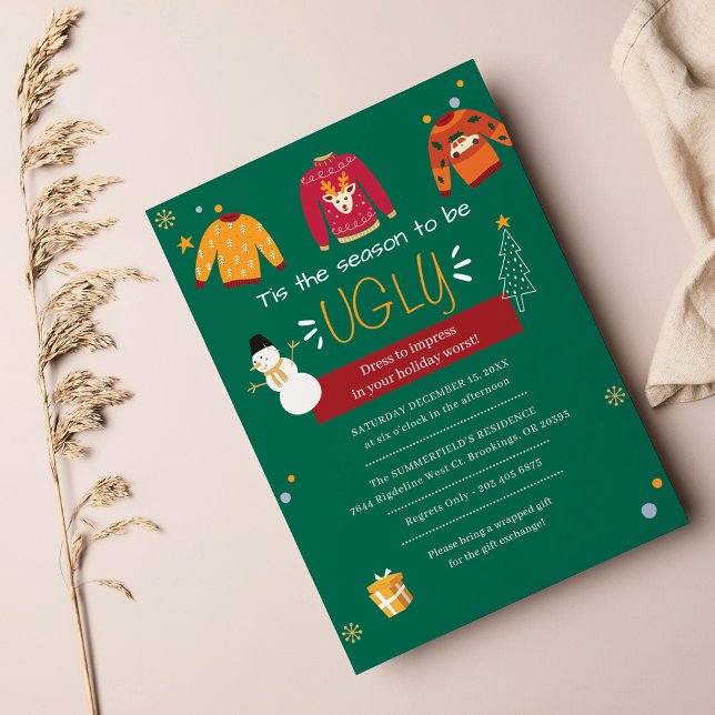Christmas Ugly Sweater Party Invitation (Ugly Sweater Christmas Party Invitation)
