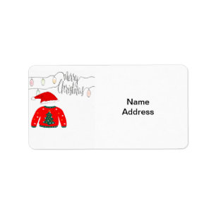 Christmas Ugly Sweater Return Address Label